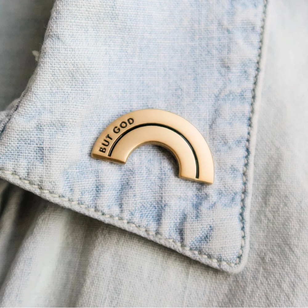 But God Gold Rainbow Enamel Pin